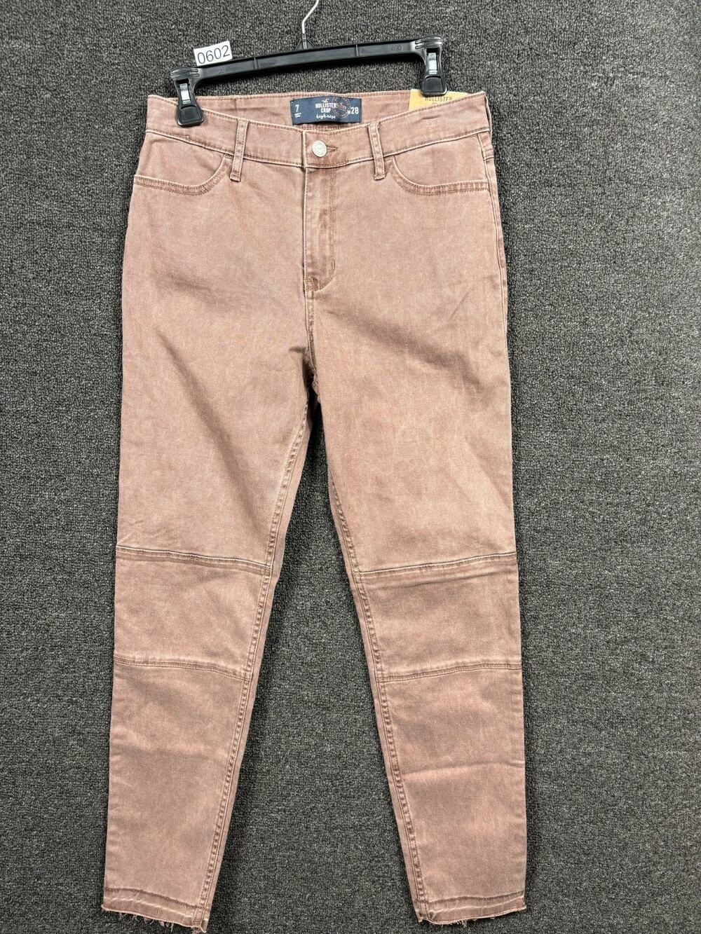 Hollister Crop High Rise Slim Skinny Jeans Women's Sz 7 Brown Stretch 28x26 NWT